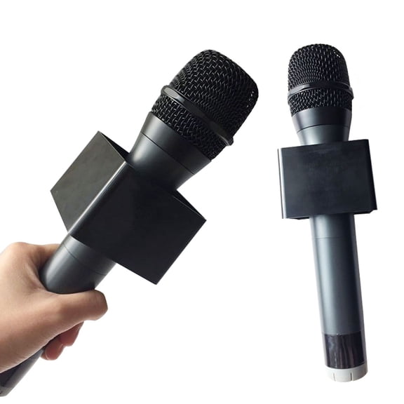 TEHAUX 2Pcs Mic Logo Stand for Professional Reporters Easy to Carry and Use