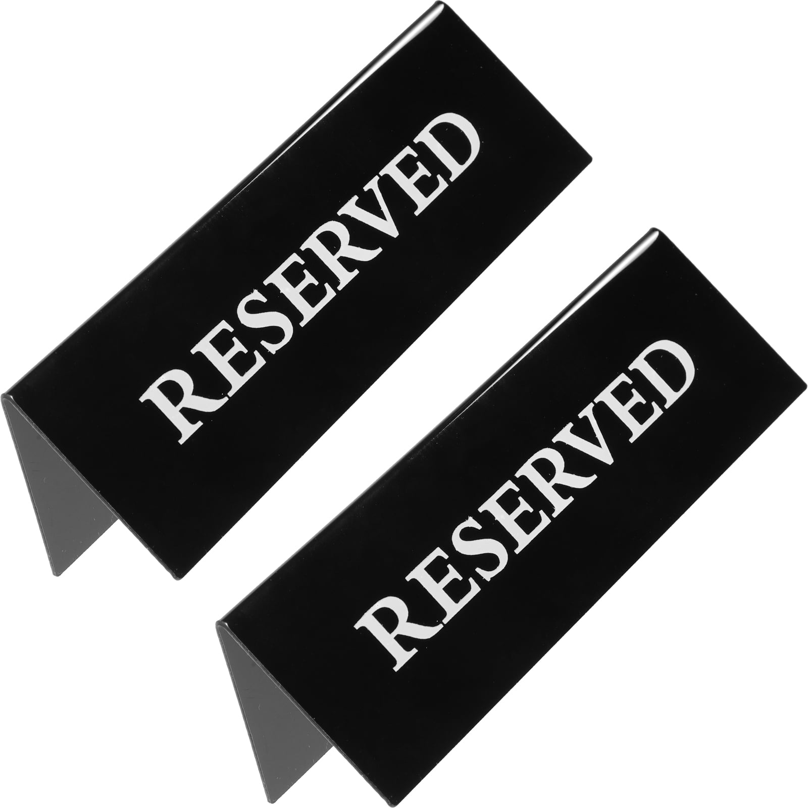2 Pcs Sign Reserved Signs for Wedding Chairs Acrylic Inverted Triangle Table Card Booking