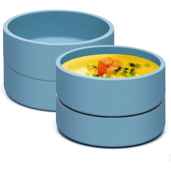 2 Pcs Silicone Air Fryer Egg Pan,Individual Microwave Egg Cooker Eggwich Egg Bites Molds for Oven Microwave (Blue)