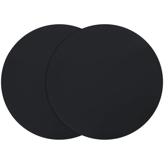 2 Pcs Silicone Baking Mat 12 inch Round Oven Mat Non-Stick Microwave Mat Reusable Heat Insulation Pad Turntable Pastry Mats for Kitchen,Black,Topboutique