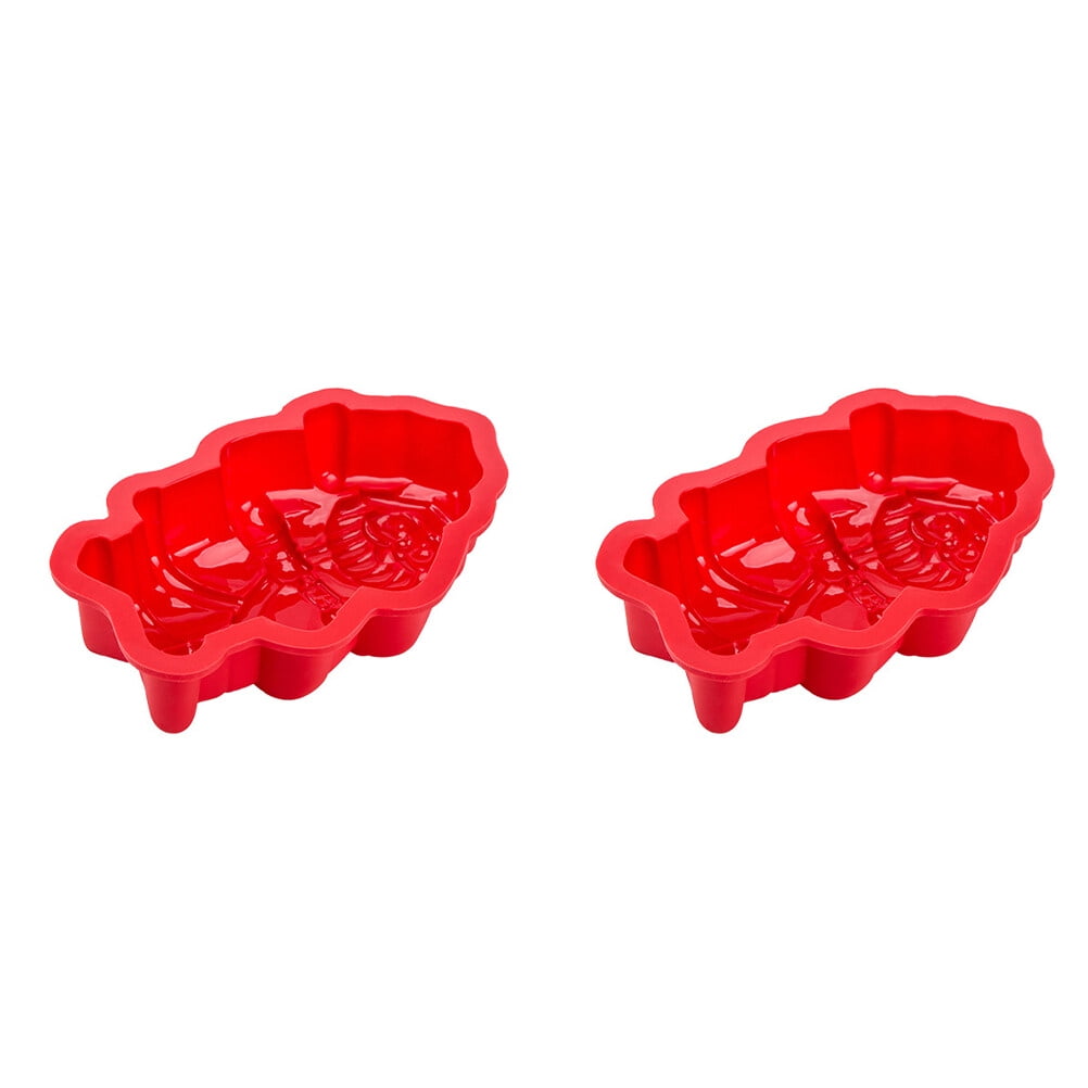 2 Pcs Silicone Baking Molds DIY Mold Cartoon Cake Making Moulds Biscuit