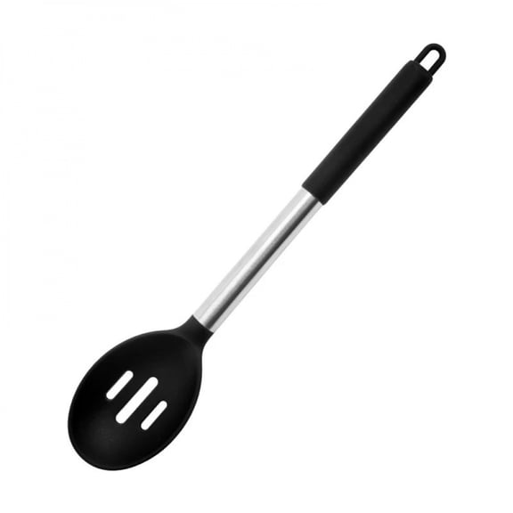2 Pcs Silicone Cooking Spoons Kit with Stainless Steel Handle Salad Mixing Spoon Set Nonstick Cooking Tools Kitchen Utensils