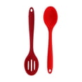 thumbnail image 1 of 2 Pcs Silicone Cooking Spoons Set, Heat Resistant Serving Spoons Set, Solid and Slotted Kitchen Cooking Spoon, Non Stick Mixing Spoons for Cooking, Baking, Mixing, Stirring, 7.95x1.69 inch, 1 of 8