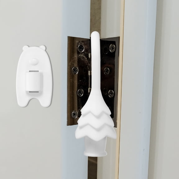 2 Pcs Silicone Door Pinch Guard, Hanging Finger Pinch Guard Quiet Door Closer & Slam Stopper for Nursery Bedroom Home Safety & Edge Protection Keep Door Open, White