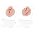 thumbnail image 1 of 2 Pcs Silicone Ear Model with Acrylic Stands Left and Right Flexible Model Ear Piercing Practice Realistic Silicone Soft Ear Mold for Jewelry Display Acupuncture Mannequin Teaching 1 Bag, 1 of 6