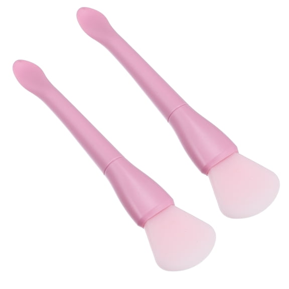 2 Pcs Silicone Face Mask Brushes Face Mask Applicator Brushes Soft Silicone Brushes Pink