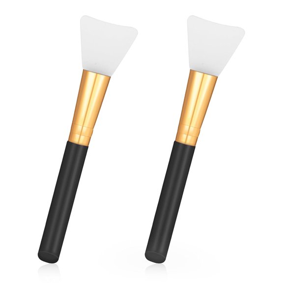 2 Pcs Silicone Face Mask Brushes Silicone Applicator Kit Mask Beauty Tool Reusable Epoxy Applicator Sticks for Mixing Epoxy Liquid Face Masks Paint Making DIY (Black)