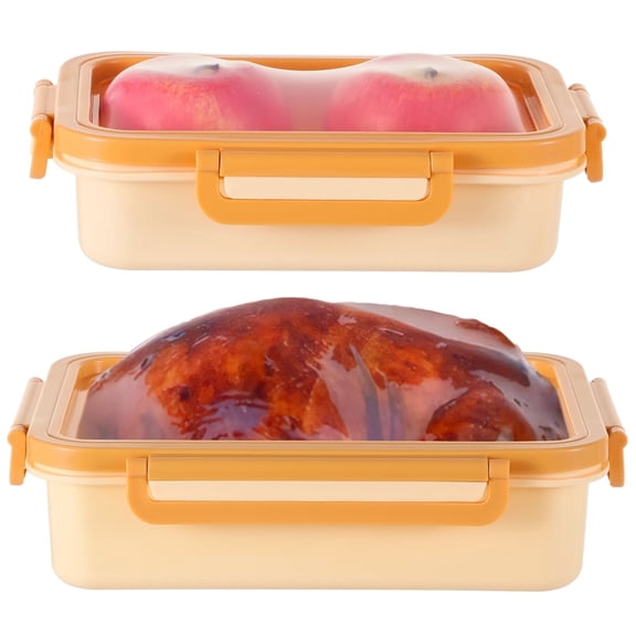 2 Pack Silicone Fresh Food Storage Containers - Reusable Airtight Box with Stretch Lids for Fruits, Veggies, Leftovers & Meal Prep (Large & Small)