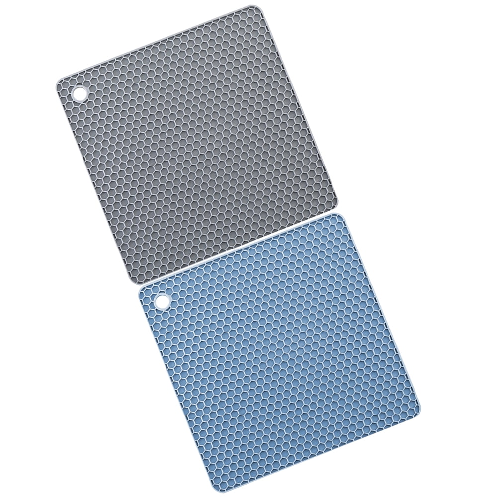 2 Pcs Silicone Mat Kitchen Countertop Utility Coasters Dining