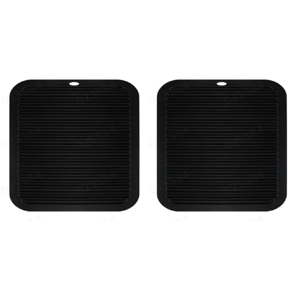 2 Pcs Silicone Hot Pads for Kitchen, Trivets for Hot Pots and Pans, Trivets for Quartz Countertops, Non Trivet Mat, Silicone Mats for Kitchen Counter Pot Holders Black, Kitchen Accessories