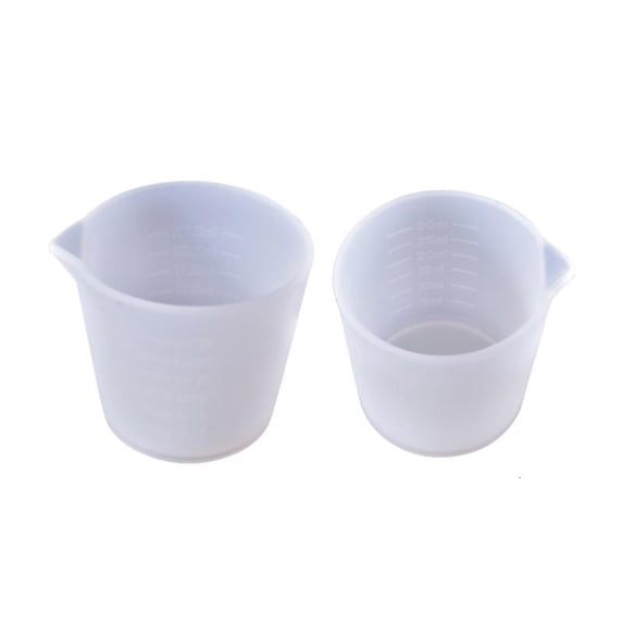 2 Pcs Silicone Measuring Cup Non-stick Mixing Cups Reusable Resin ...