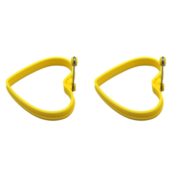 2 Pcs Silicone Non-Stick Egg Rings 4.13x3.54 Inch, Heart Shape Pancake and Fried Egg Mold for Griddle Cooking, Perfect Breakfast Shaper for English Muffins and Sandwiches, Cookware, Yellow