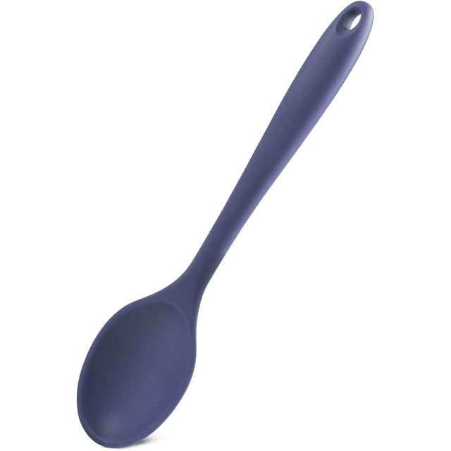 2 Pcs Silicone Nonstick Mixing Spoon, Silicone Spoons for Cooking Heat Resistant, Cooking Utensil for Kitchen Cooking Baking Stirring Serving (Red,Black)
