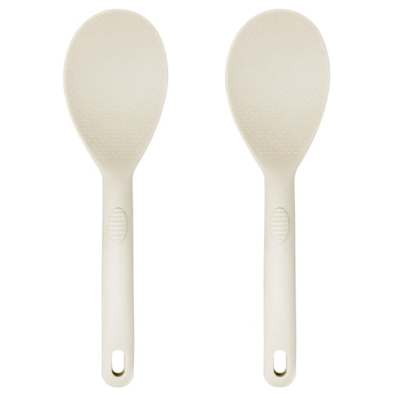 2 Pcs Silicone Rice Paddle, Heat Resistant Non-Stick Rice Spoon Spatula with Comfortable Handle for Cooking and Serving Mashed Potatoes, Scrambled Eggs, Sticky Bread Pudding