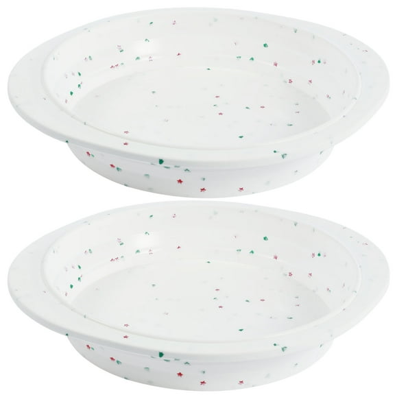 2 Pcs Silicone Round Cake Pan Set with Metal Reinforced Frame,Foldable Non-Stick 9 Inch Cake Pans Easy Release,Round Cake Mold with Handle,Dishwasher Safe
