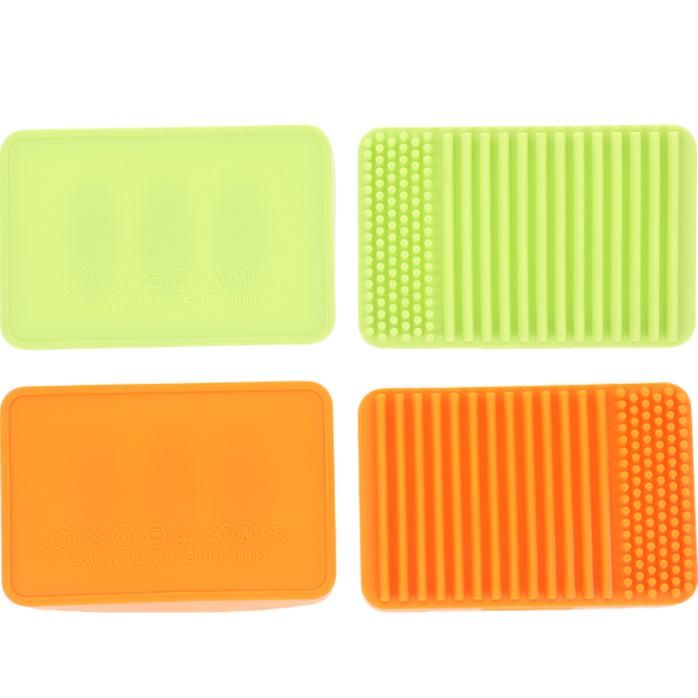 2 Pcs Silicone Soap Dish Travel Case Holder Square Cases Bathroom