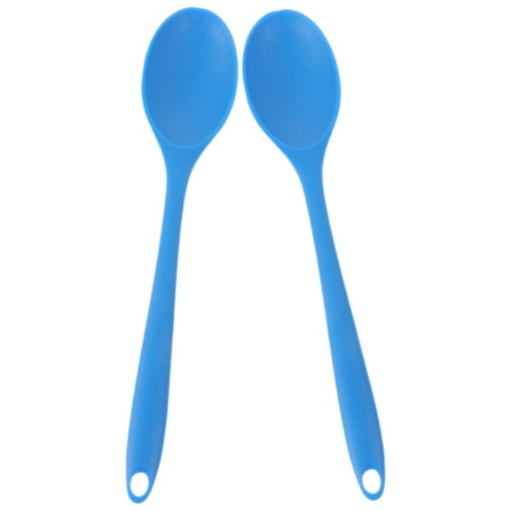 2 Pcs Silicone Spoon Kitchen Whisk Soup Spoons Decoration Stirring Rubber Spatulas