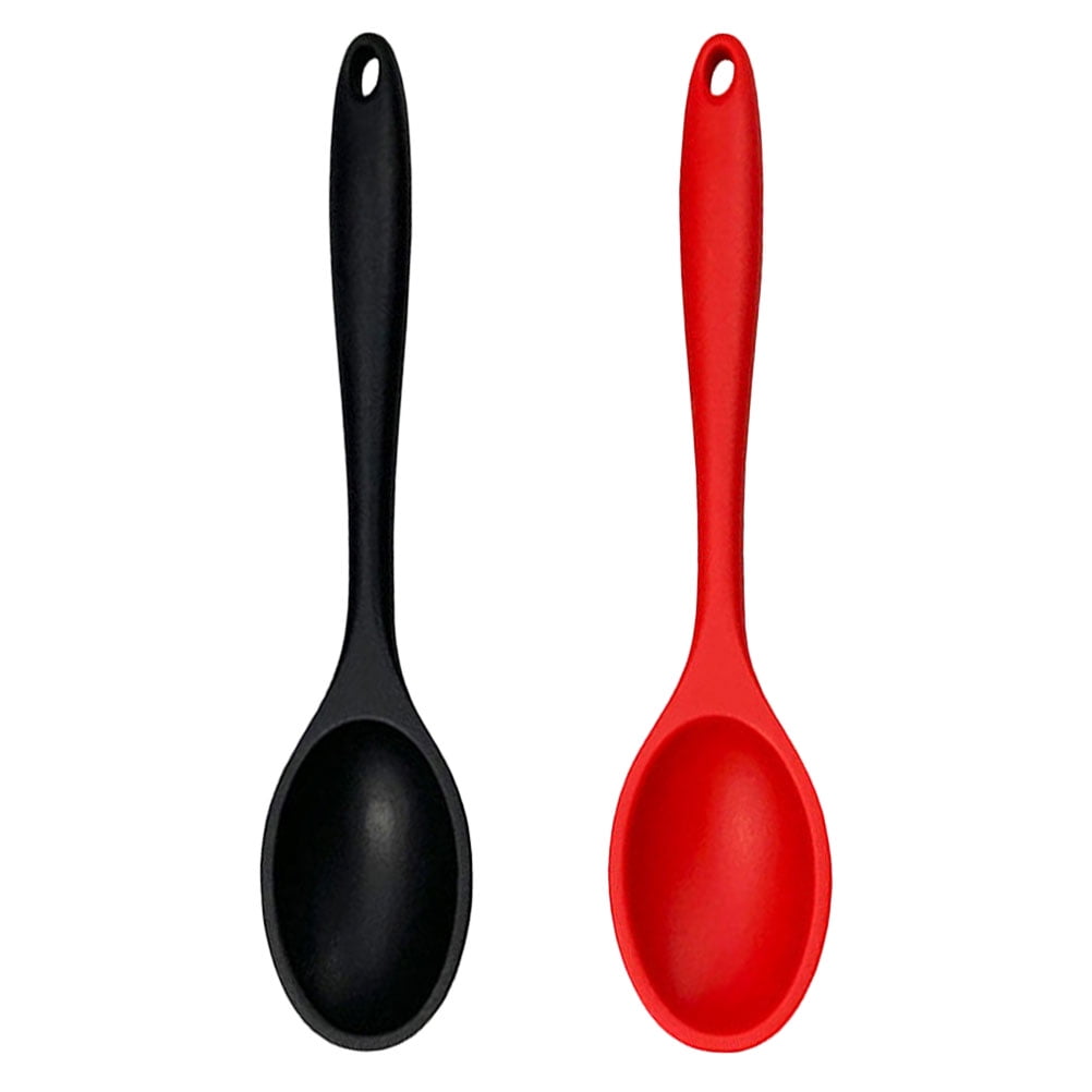 2 Pcs Silicone Spoon Serving Utensils Soup Ladles Kitchen Flatware