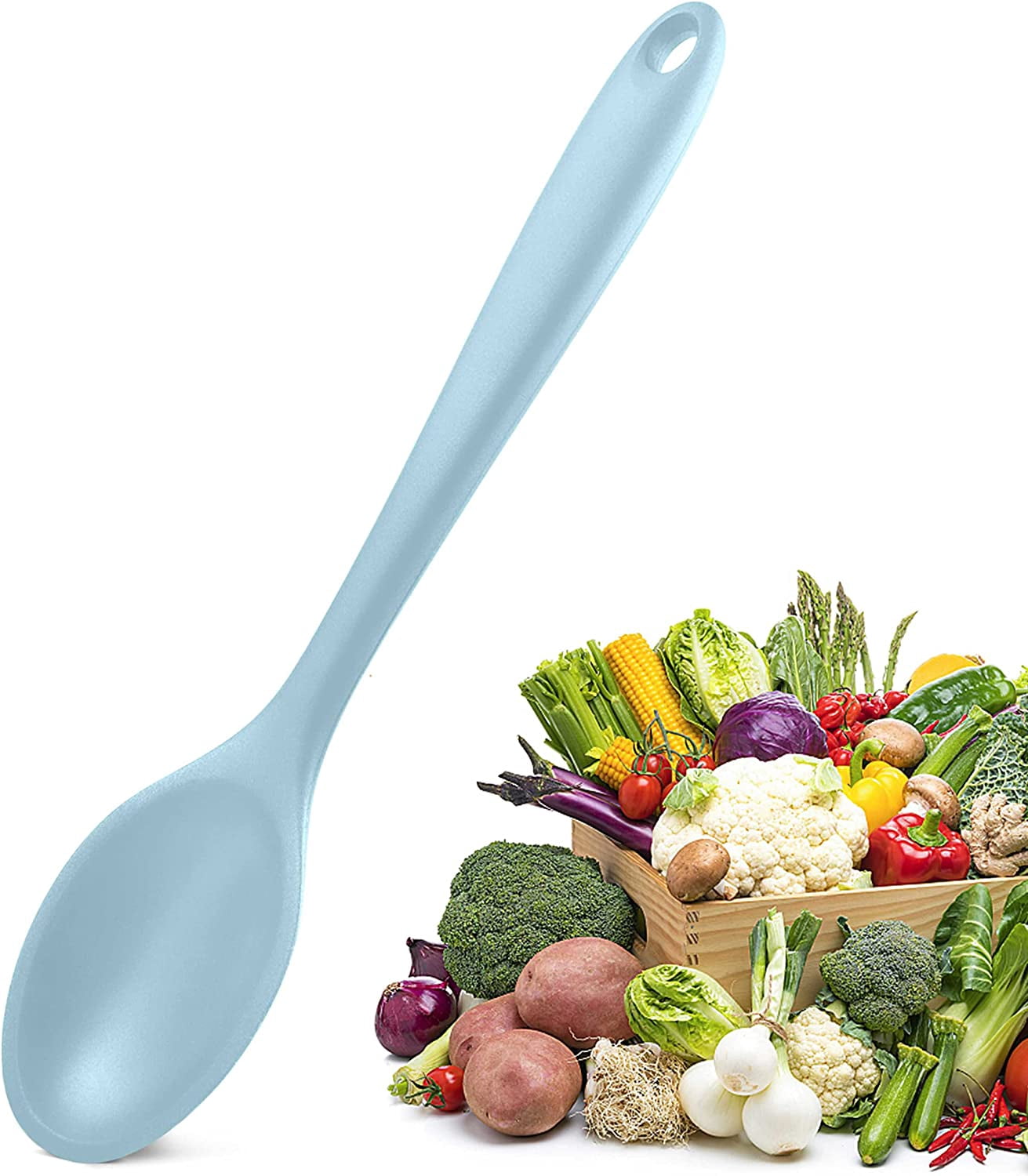 2 Pcs Silicone Spoons for Cooking Mixing Spoons Stirring Spoons Kitchen ...