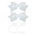 thumbnail image 1 of 2 Pcs Silicone Straw Cover For Cup, 2Pcs Cute Glitter Bow Straw Toppers For Tumblers 30&40 Oz, Food Grade Silicone Straw Caps With Bowknot Decoration, White Straw Covers For, 1 of 3