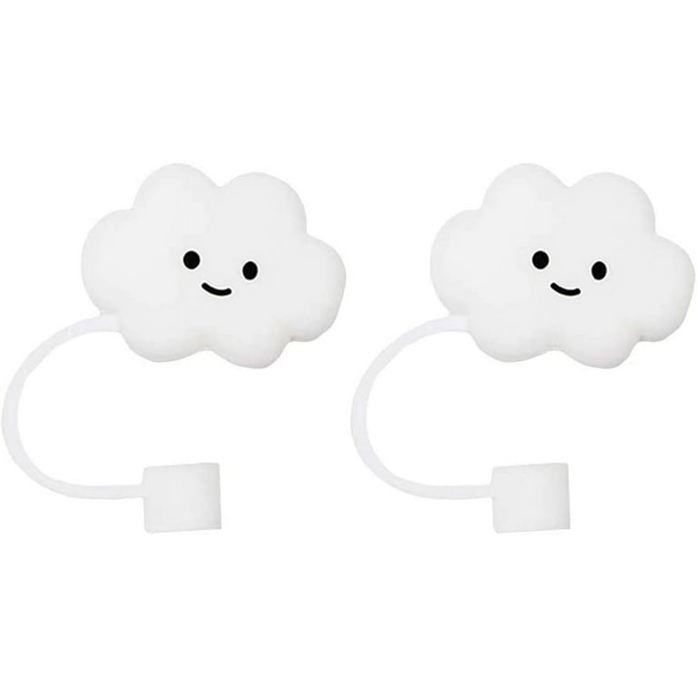 Cloud Straw Tips Covers, Food Grade Reusable Silicone,Cute Soft Straws  Plugs for