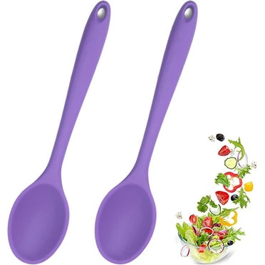 2 Pcs Silicone spoons for cooking heat resistant, Hygienic Design Cooking Utensi Mixing Spoons for Kitchen Cooking Baking Stirring Mixing Tools