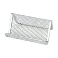 thumbnail image 1 of 2 Pcs Silver Business Card Holder Desk, Wire Mesh Business Card Holder Display, Desktop Business Card Stand, Metal Business Card Display Holder for real estate, Office, Tradeshow, Bar(Silver*2), 1 of 2