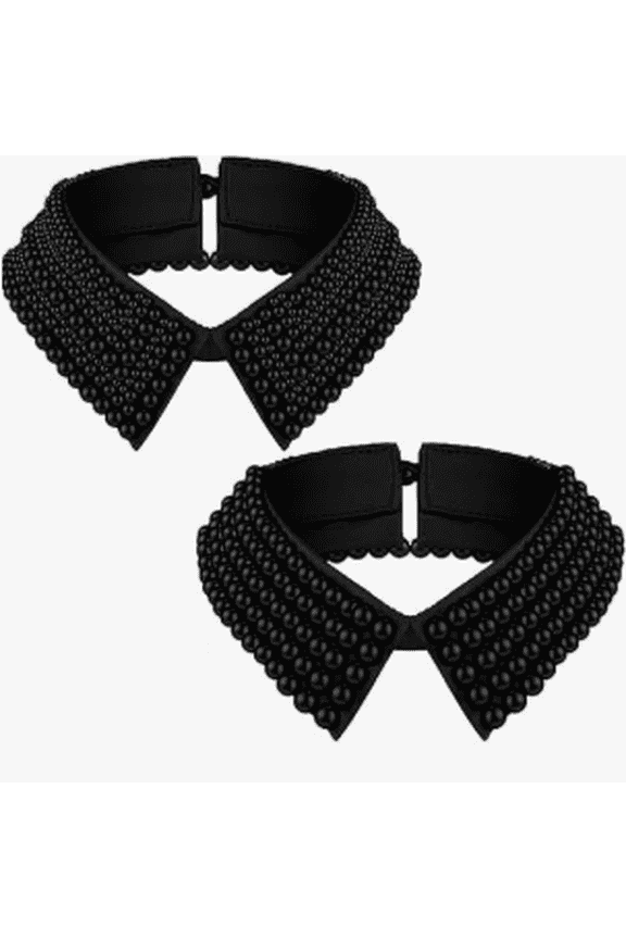 2 Pcs Simulated Pearl Bib Necklace Set for Women - Detachable Faux Collar Necklace, Statement Bridal Jewelry, Fashion Accessory(XX)