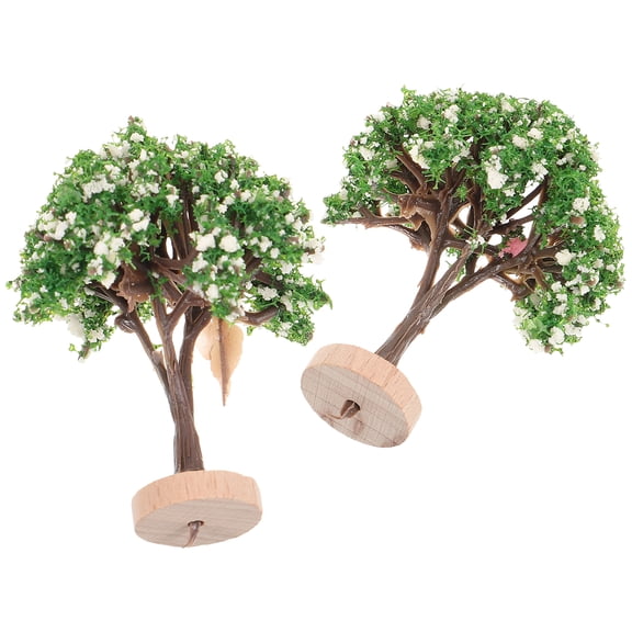 WHAMVOX 2Pcs Miniature Trees For Sand Tray Realistic Shape Plastic Material For Table Decoration And Classmates