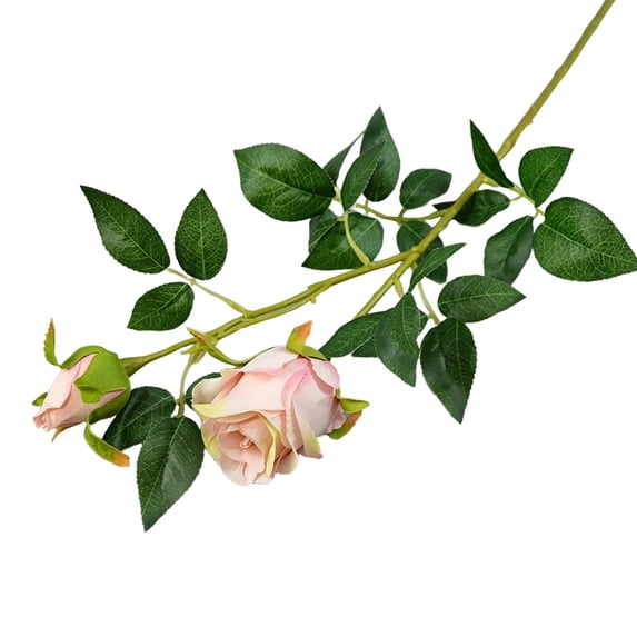 2 Pcs Simulation Rose Flowers, Silk Rose Simulated Flower, Silk Rose Bud, Roses Branch Artificial Flower for Weddings and Home Decor 26"