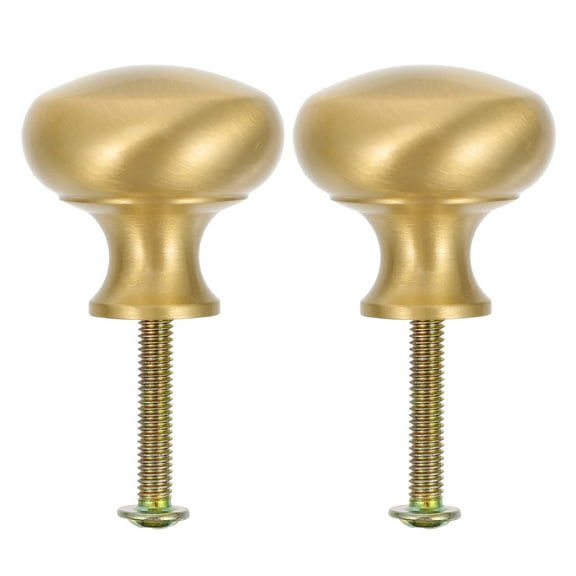 2 Pcs Single Hole Furniture Handle Door Drawer Pulls Knob Pure Copper Brass