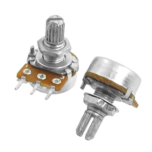 2 Pcs Single Linear Knurled Shaft Volume Rotary Potentiometers 1M Ohm