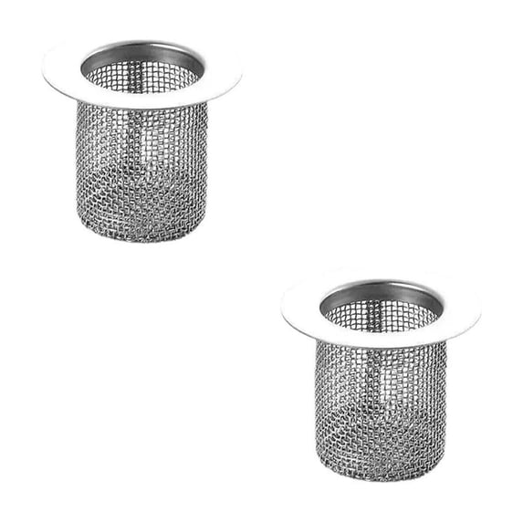 2 Pcs Sink Drain Strainer, Sink Drain Hair Catcher Shower Drain Strainer Stainless Steel Long Cylinder Tub Mesh Strainer Slop Basket Filter Trap for Bathroom Sink Laundry Room RV Lavatory Bathtub