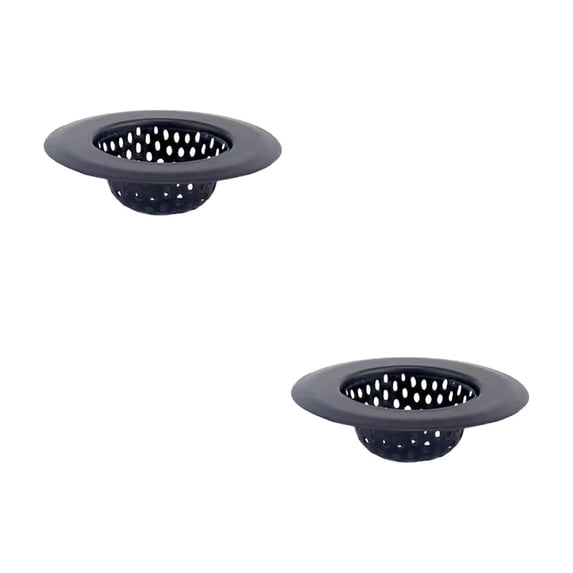 2 Pcs Sink Drain Strainer, Stainless Steel Tub Hair Catcher, Heavy Duty Mesh Drain Strainers, RV and Lavatory Sink Drain Strainer Hair Catcher for Bathroom Slop Laundry RV Lavatory Sink, Black 4.33"