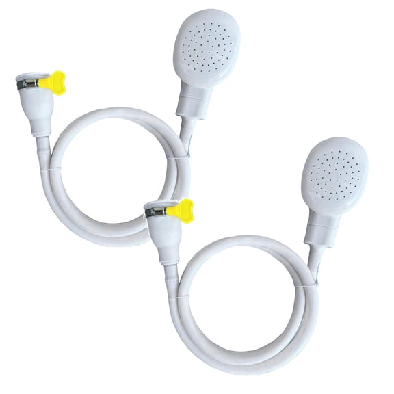 2 Pcs Sink Spray Rubber Hose Portable Rubber Hose Nozzle Shampoo Sprayer Sink Hose Attachment for Faucet Sink Hose Faucet Sprayer Shampoo Sprayer Hose for Dog, Pets Washing Hair, 51.18", White