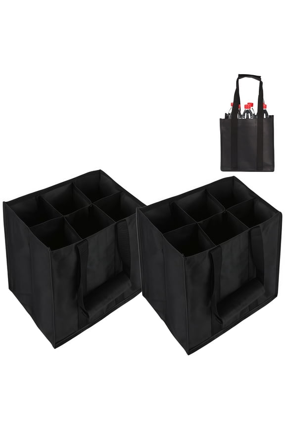2 Pcs Six-Compartment Tote Bag in Durable Non-Woven Fabric for Everyday Use