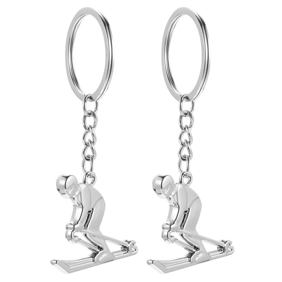 2-Pack Ski Keychain Set with Stylish Pendants - Decorative Key for Bags, Keys, and Outdoor Accessories