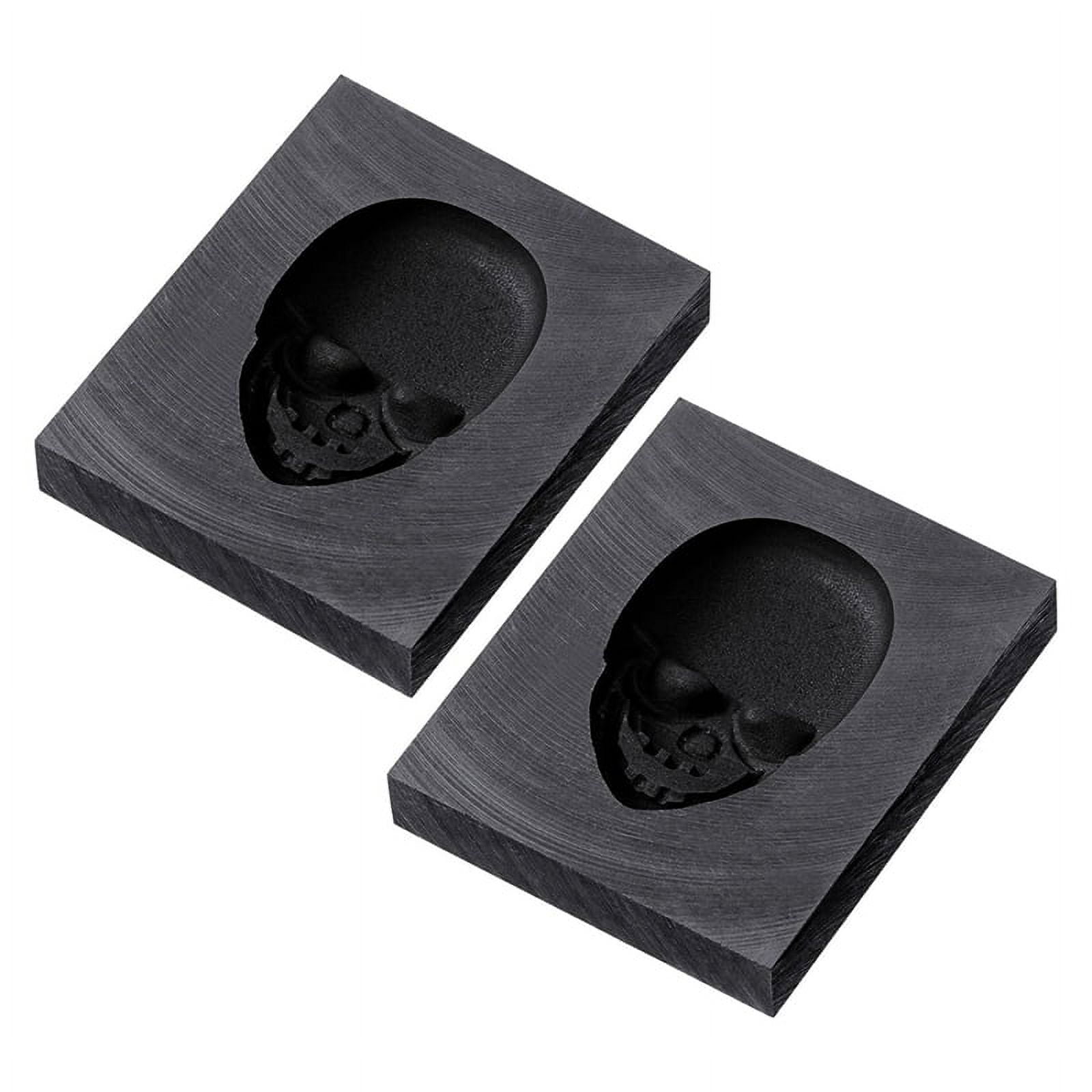 2 Pcs Skull Graphite Casting Ingot Mold Metal Casting Mold Smelting