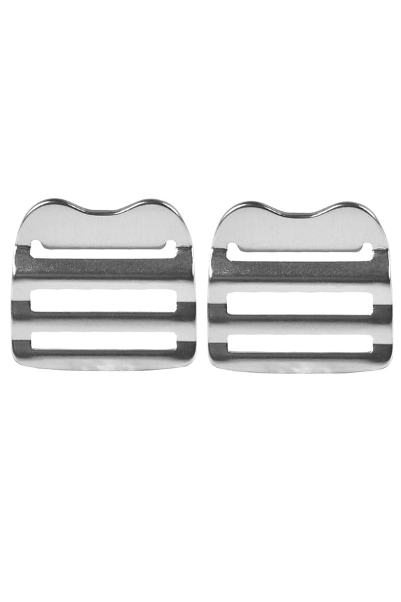 2Pcs Metal Adjustment Buckle Aluminum Alloy for Backpack Shoulder Bag Suitcase Silver