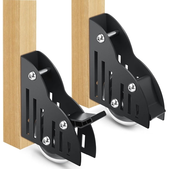 2 Pcs Sliding Library Ladder Floor Roller with Brake Movable Rolling Stepladder Floor Roller Wheels Library Ladder Replacement Accessories for Indoor Quiet Rolling Stepladder Excluding Screw