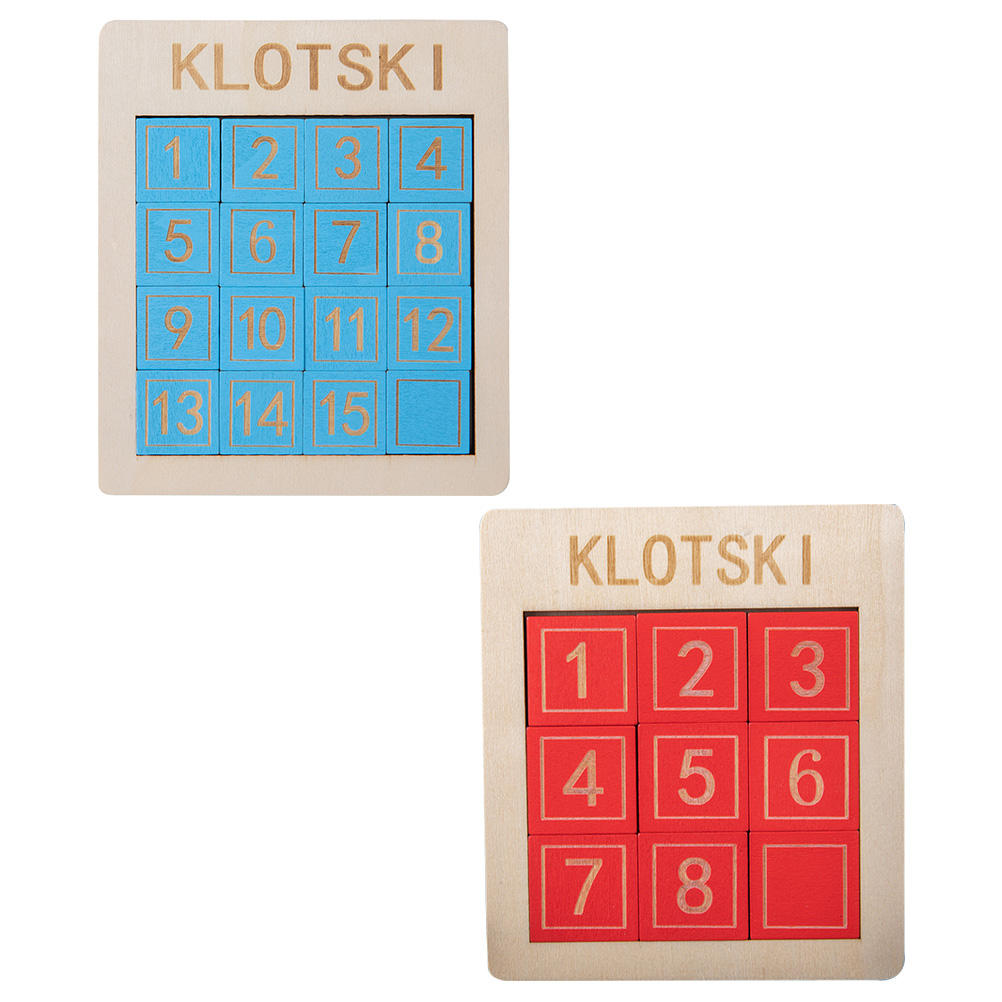 2 Pcs Sliding Number Puzzle Toys Kids Wooden Number Slide Toys