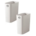 thumbnail image 1 of 2 Pcs Slim Open Top Trash Cans, Plastic Wastebaskets with Holding Hole, Rectanglar Trash Cans Garbage Bins Without Lid, for Bathroom, Office, Bedroom, Kitchen, 5.1x10.6x11 Inch, White, 1 of 9