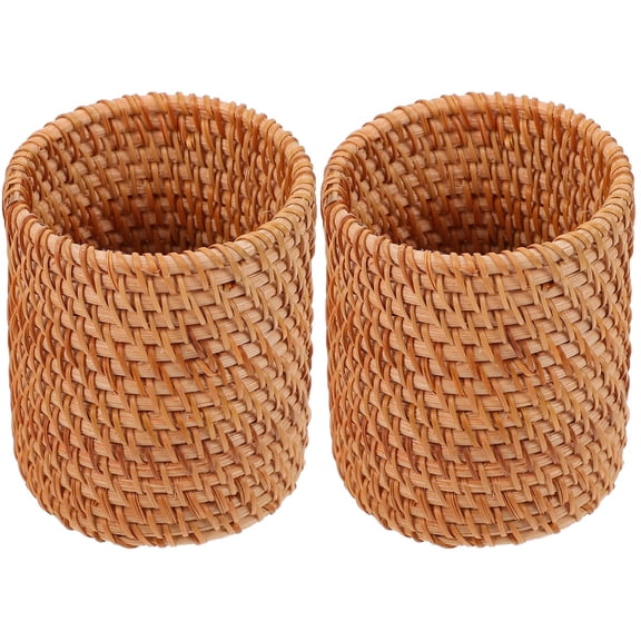 2 Pcs Slot Braided Vase Pen Holder Pencil Pot Organizer for Desk Student Office