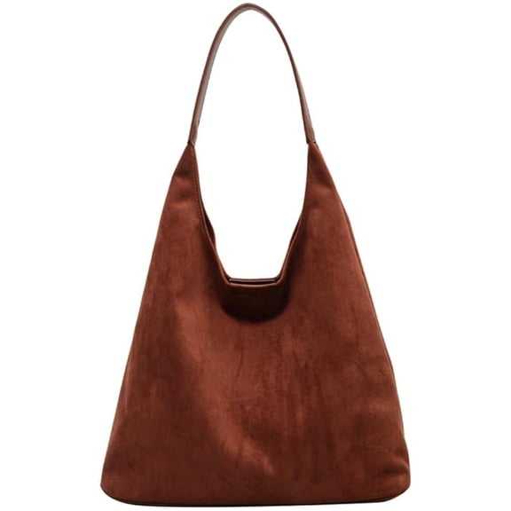 2 Pcs Slouchy Hobo Bags Women Suede Crescent Satchels Shoulder Bag Crossbody Purse Top-handle College Tote Handbag 2024