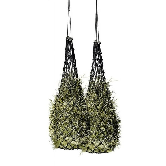 2 Pcs Slow Feed Hay Net Hay Feeder Hay Bag Hay Net for Horses Slow Feeder Haynet 40 Inch Length with 2 Inch Holes