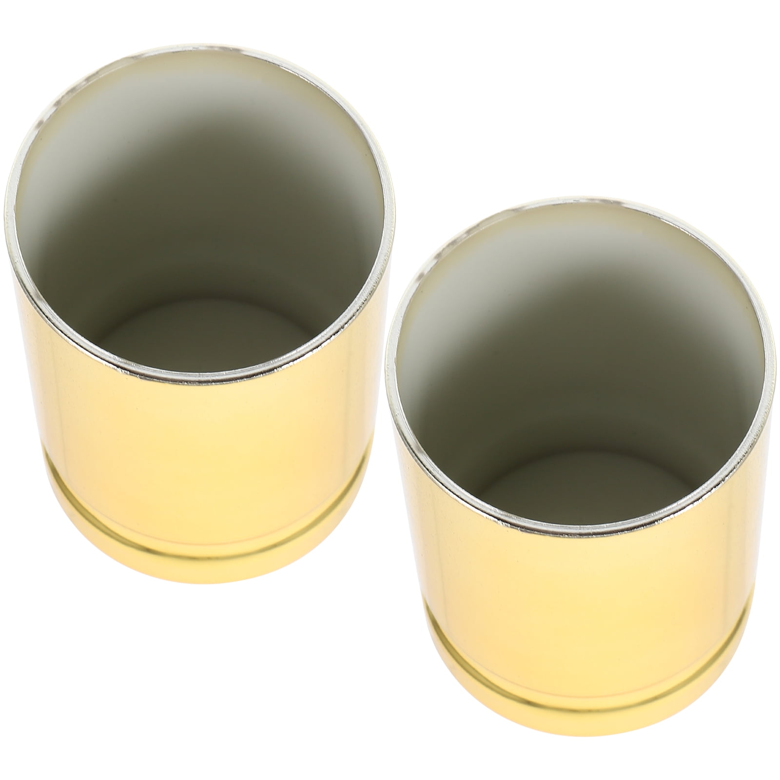 2 Pcs Small Beverage Cups Shot Drinking Glasses Gold Plastic Party Champagn Flutes
