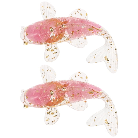 2 Pcs Small Fish Figurine Decor Seashell Decoration for Tank Child Pink