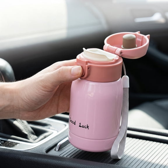 2 Pcs Small Insulated Water Bottle with Push Button Lid 6.7 Oz 304 Stainless Steel Mini Flask Leakproof Mini Water Bottle for Coffee Milk Travel School and Office Use
