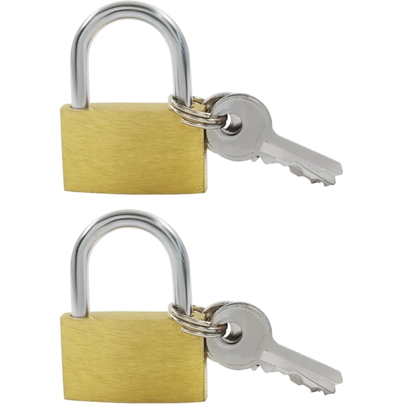 2 Pcs Small Keyed Padlocks, Padlocks with Same Key for Gym Lockers, Storage Units and Travel Luggage, Compact Security Lock with Easy to Use Keys for Indoor Outdoor Use