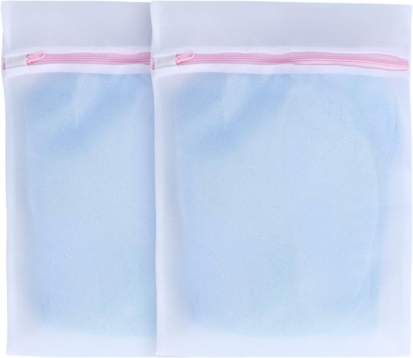 2 Pcs Small Mesh Laundry Bags, Reusable, White